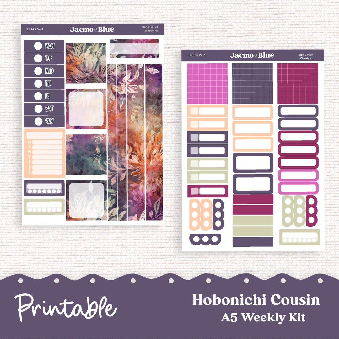 PRINTABLE Hobonichi Cousin Weekly Sticker Kit Cousin Planner Stickers ...