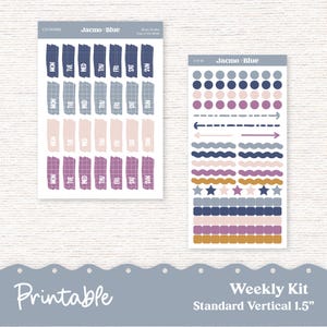 PRINTABLE Weekly Sticker Kit Vertical Planner - Silhouette Cricut ...