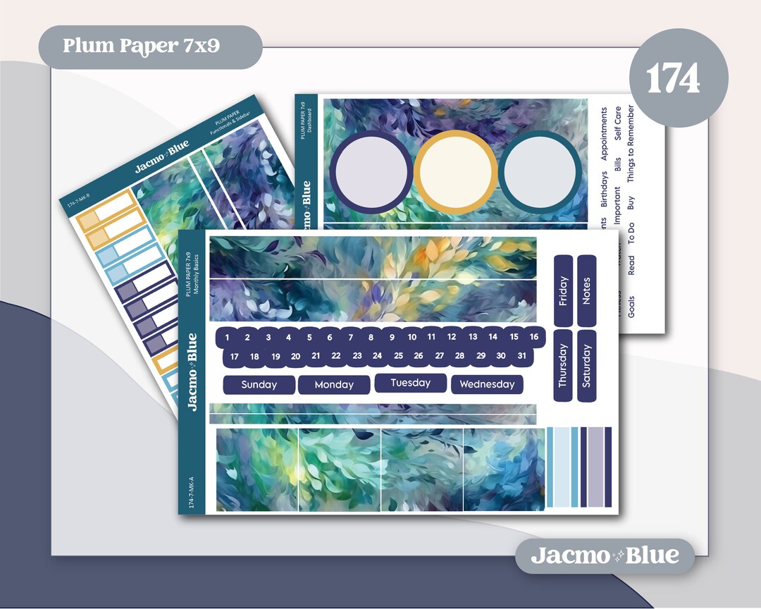 Plum Paper 7x9 Monthly & Highlights Kit Planner Stickers Kit 174 ...