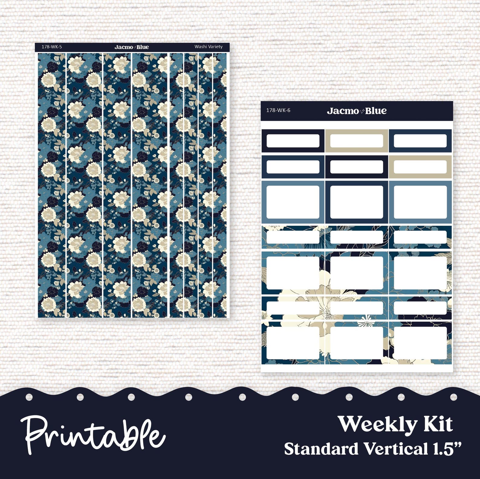 PRINTABLE Weekly Sticker Kit Vertical Planner - Silhouette Cricut ...