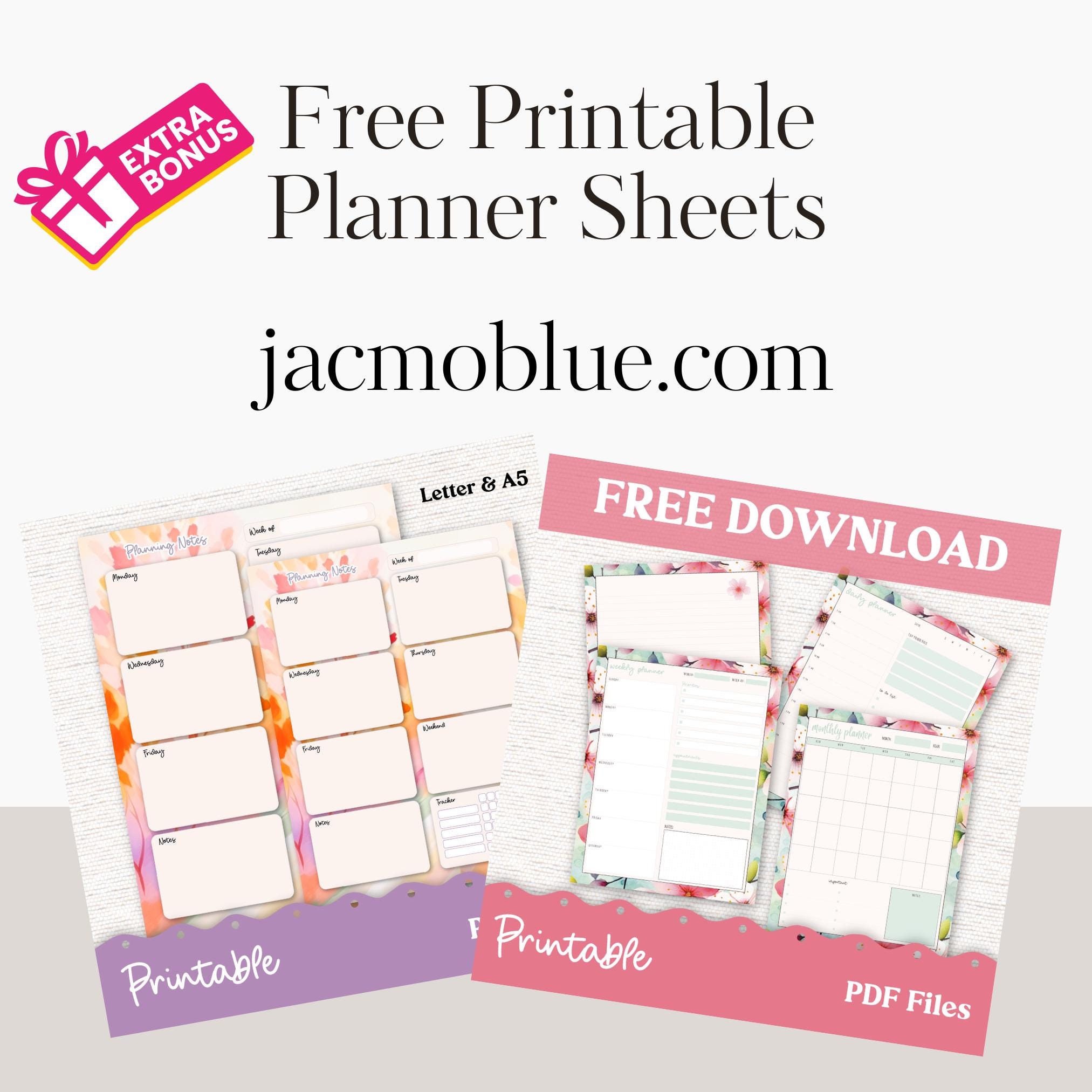 248P PRINTABLE Monthly Planner Stickers for Hobonichi Cousin A5 - Print ...