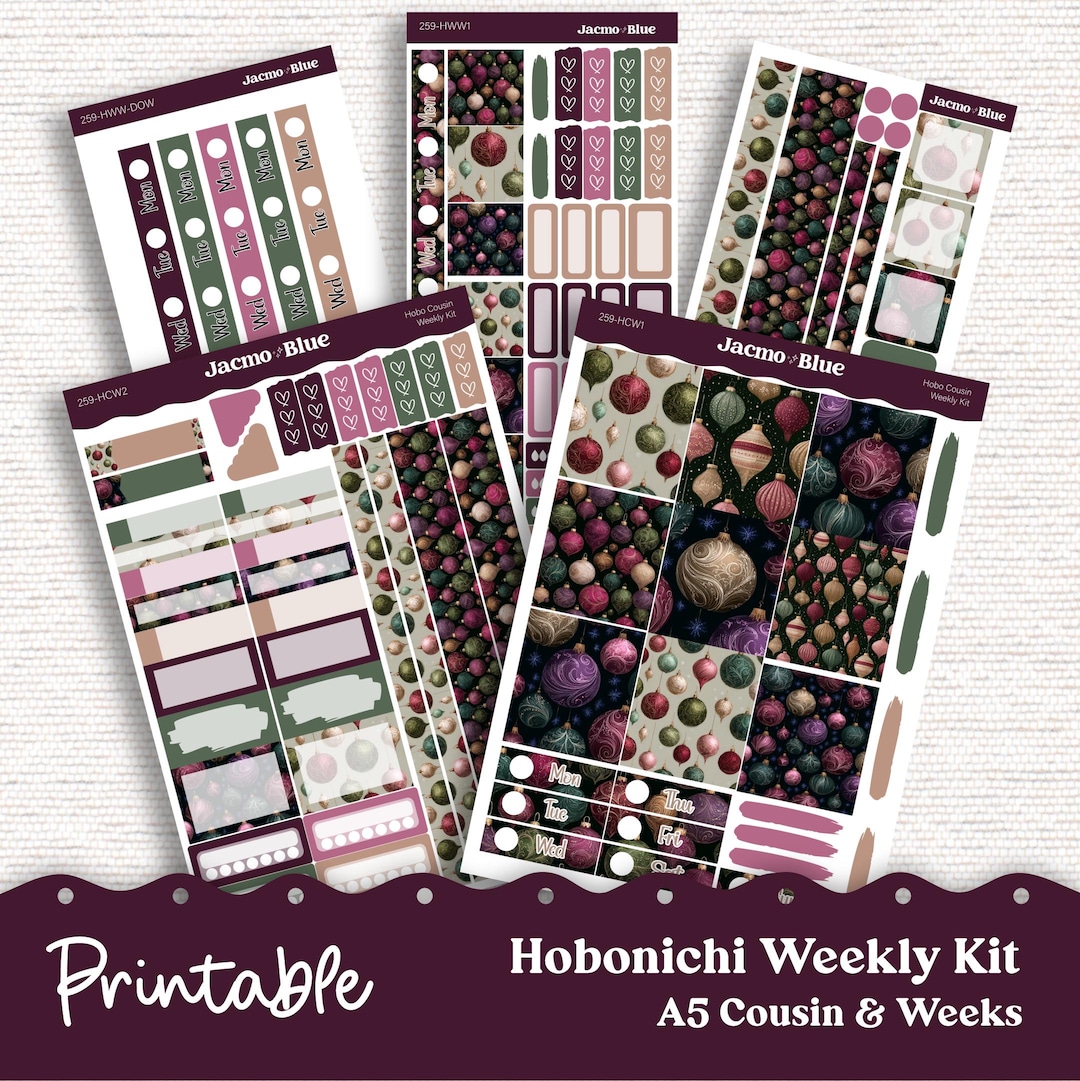 PRINTABLE Hobonichi Weekly Sticker Kit Cousin & Weeks Planner Stickers ...