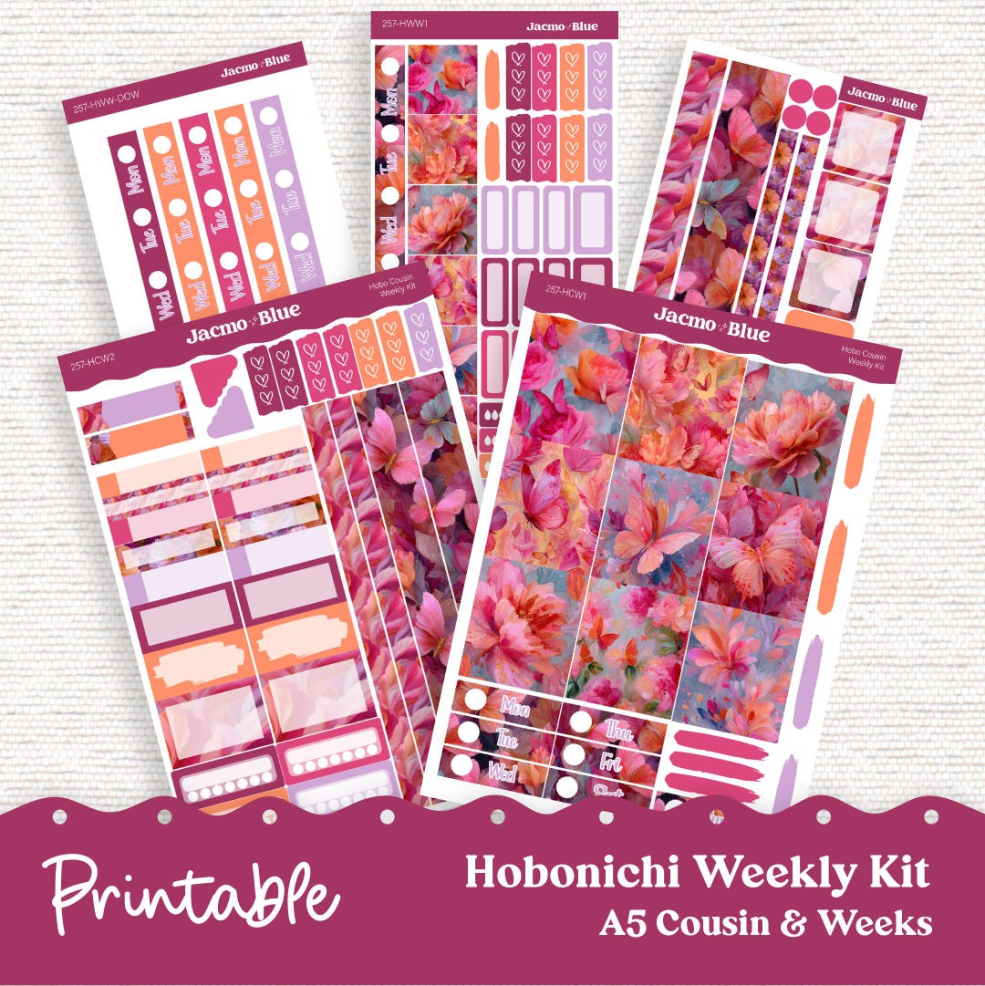 PRINTABLE Hobonichi Weekly Sticker Kit Cousin & Weeks Planner Stickers ...
