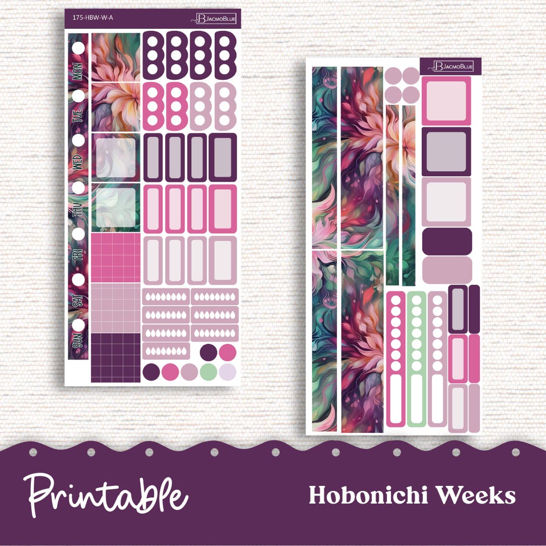 Hobonichi Weeks PRINTABLE Weekly Sticker Kit Planner Stickers ...