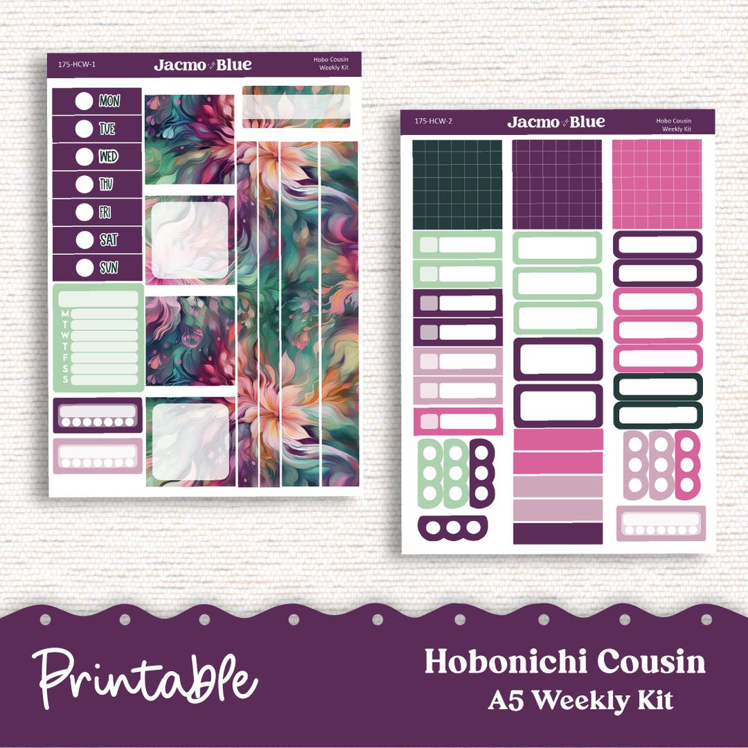 PRINTABLE Hobonichi Cousin Weekly Sticker Kit Cousin Planner Stickers ...