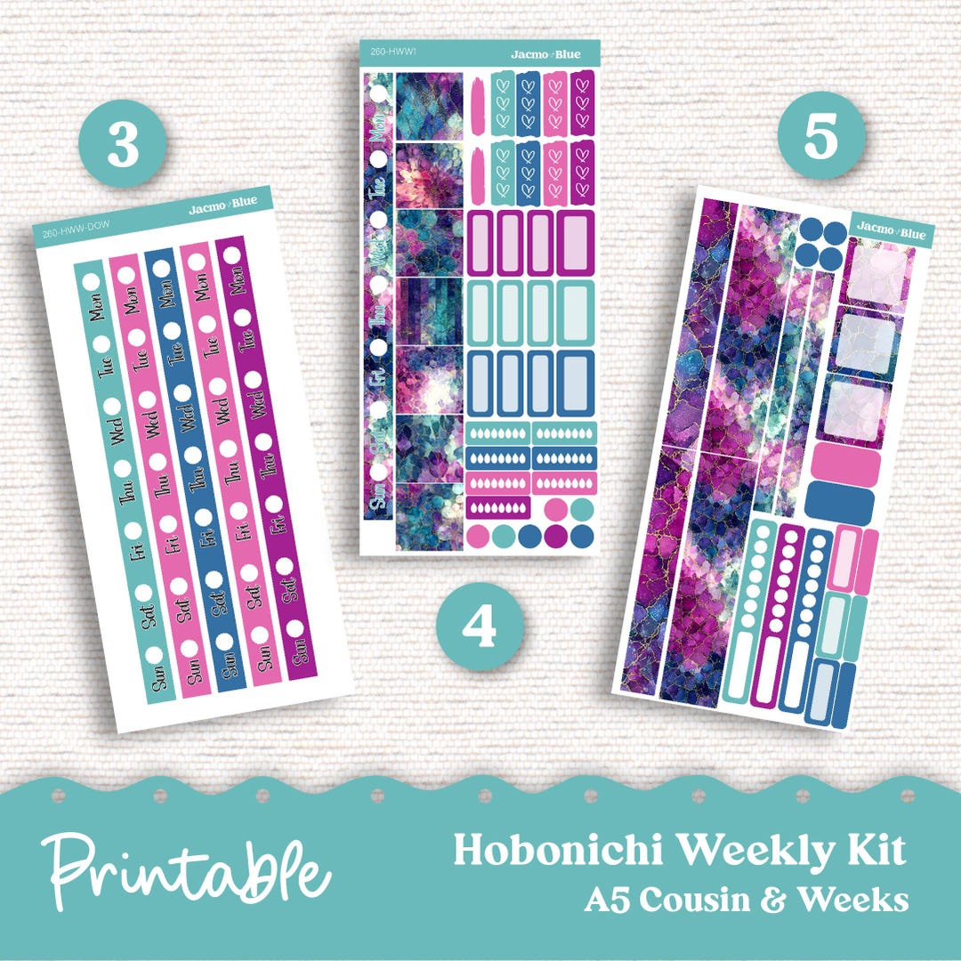 PRINTABLE Hobonichi Weeks Weekly Sticker Kit Planner Stickers ...