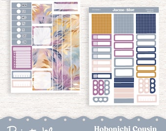 PRINTABLE Hobonichi Cousin Weekly Sticker Kit Cousin Planner Stickers - Silhouette Cricut Transparent PNG Files 172P Fantasy Floral