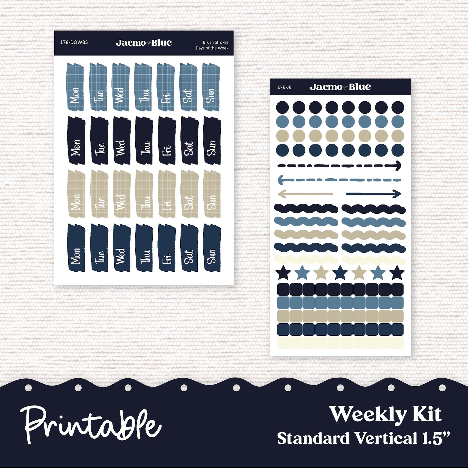PRINTABLE Weekly Sticker Kit Vertical Planner - Silhouette Cricut ...