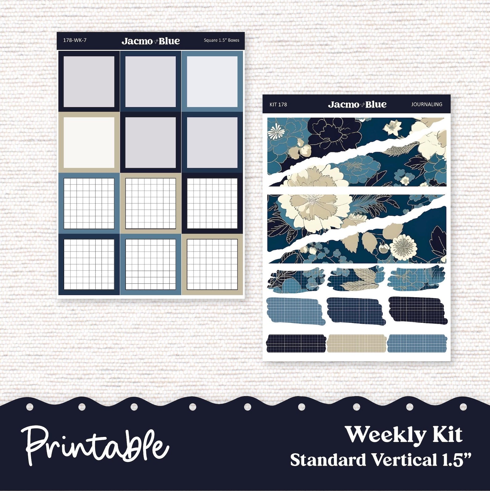 PRINTABLE Weekly Sticker Kit Vertical Planner - Silhouette Cricut ...