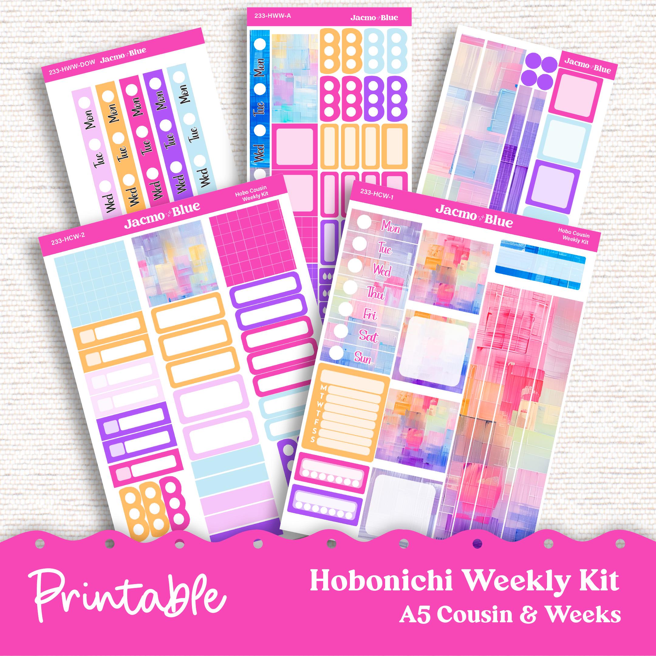 PRINTABLE Hobonichi Weekly Sticker Kit Cousin & Weeks Planner Stickers ...