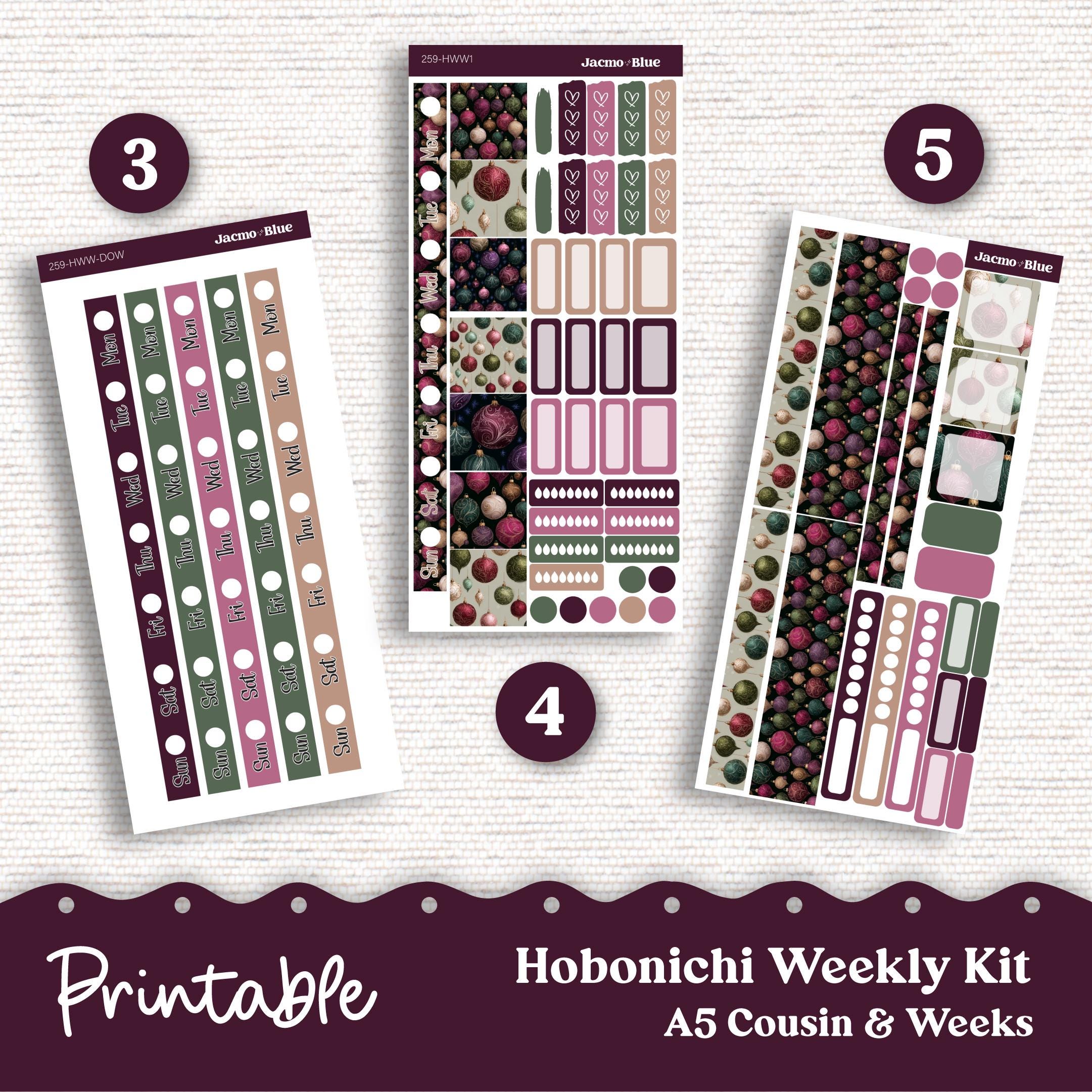 PRINTABLE Hobonichi Weekly Sticker Kit Cousin & Weeks Planner Stickers ...
