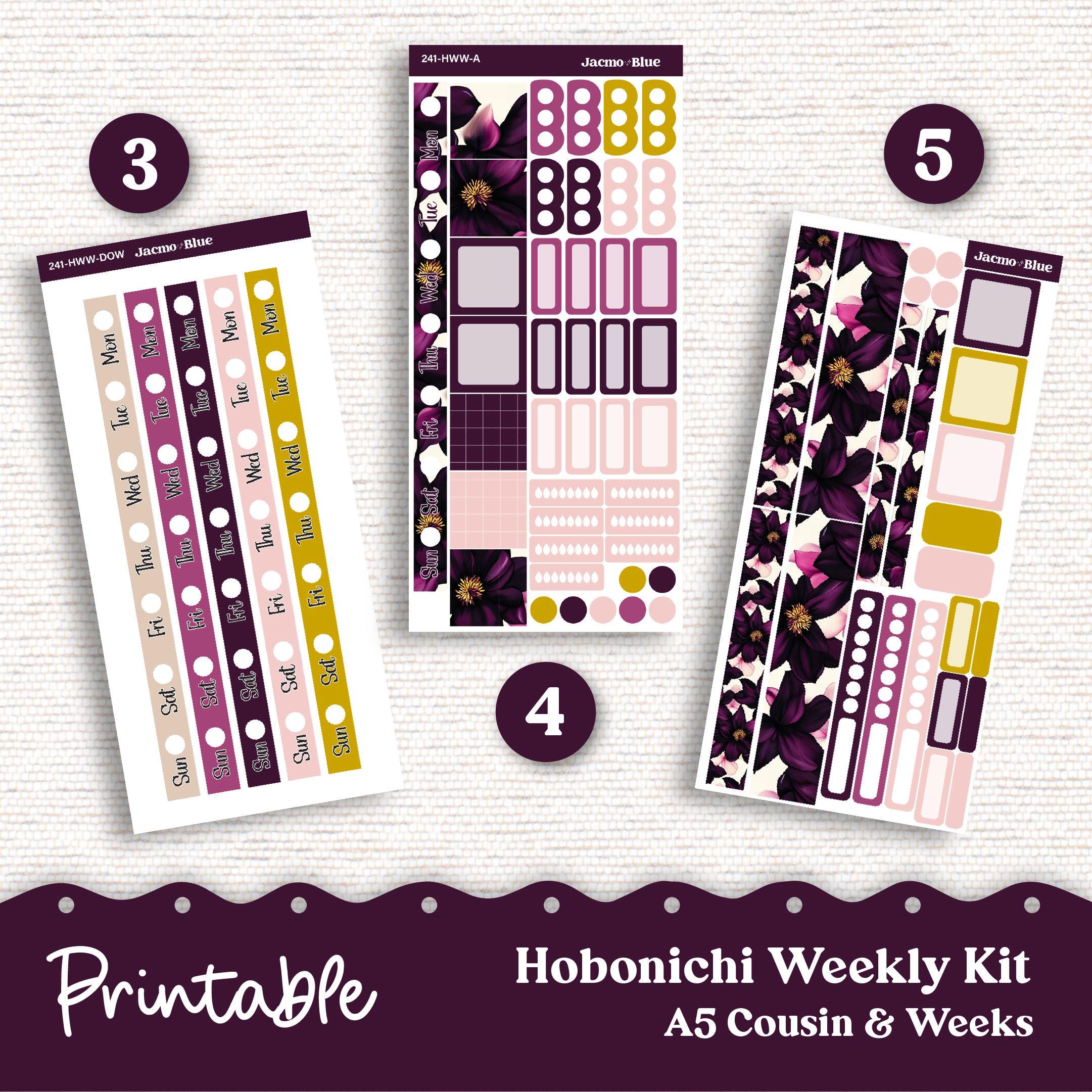 PRINTABLE Hobonichi Weekly Sticker Kit Cousin & Weeks Planner Stickers ...