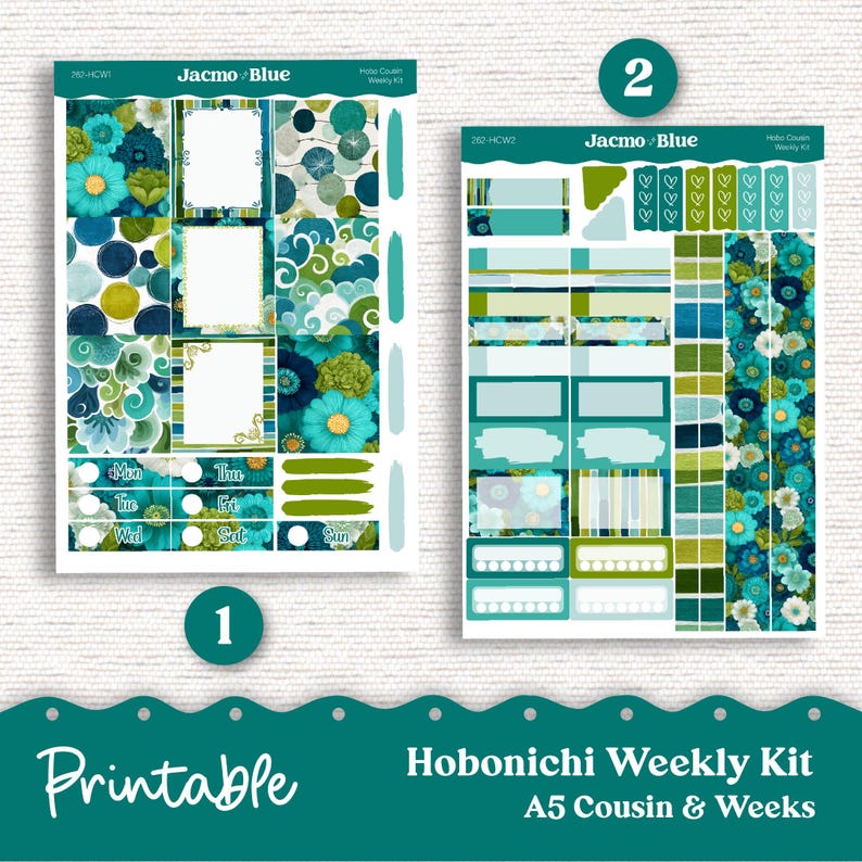 PRINTABLE Hobonichi Weekly Sticker Kit Cousin & Weeks Planner Stickers ...