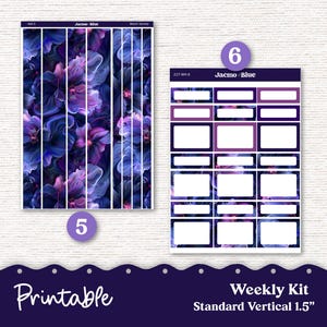 PRINTABLE Weekly Sticker Kit Vertical Planner Stickers - Silhouette ...