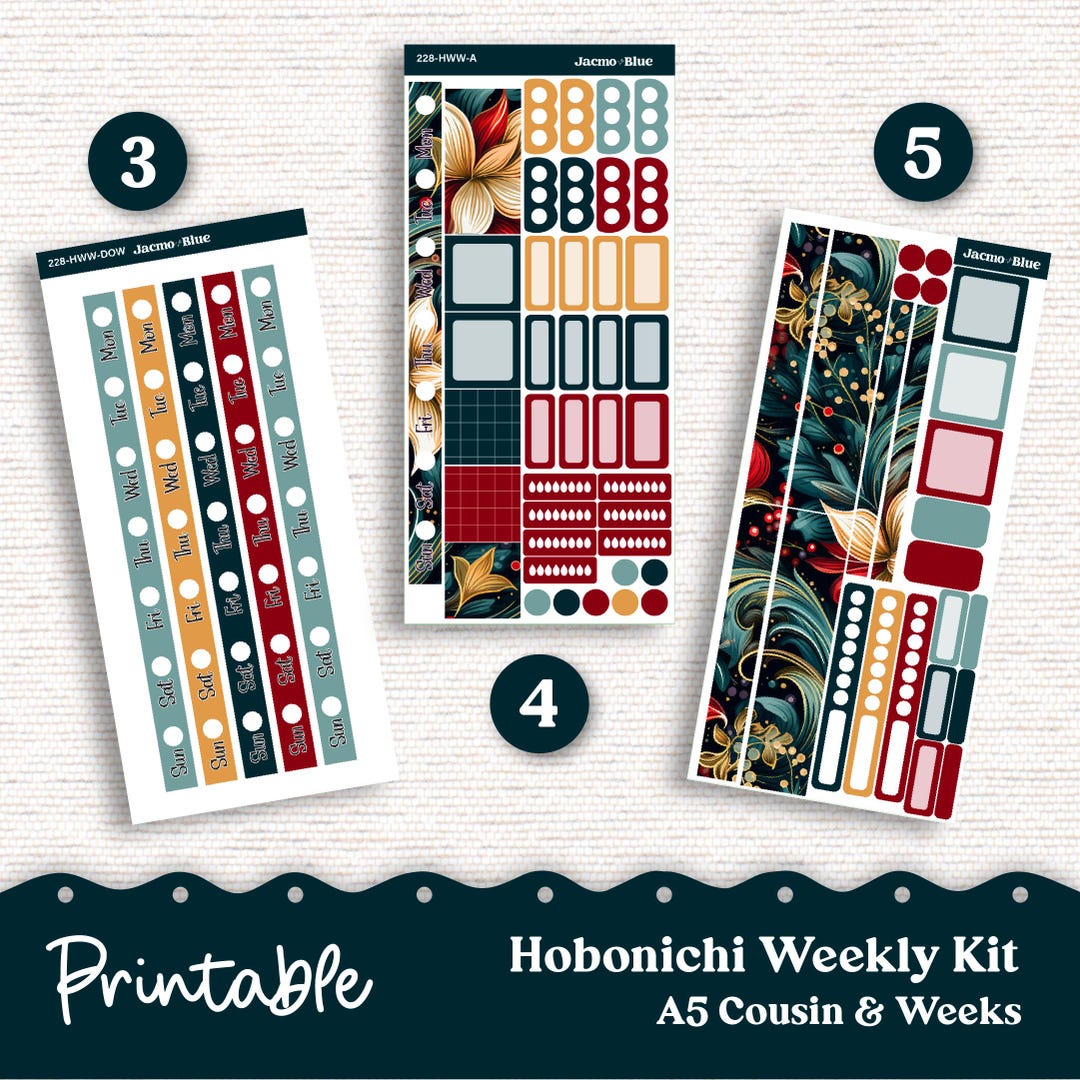 PRINTABLE Hobonichi Weeks Weekly Sticker Kit - Silhouette Cricut ...
