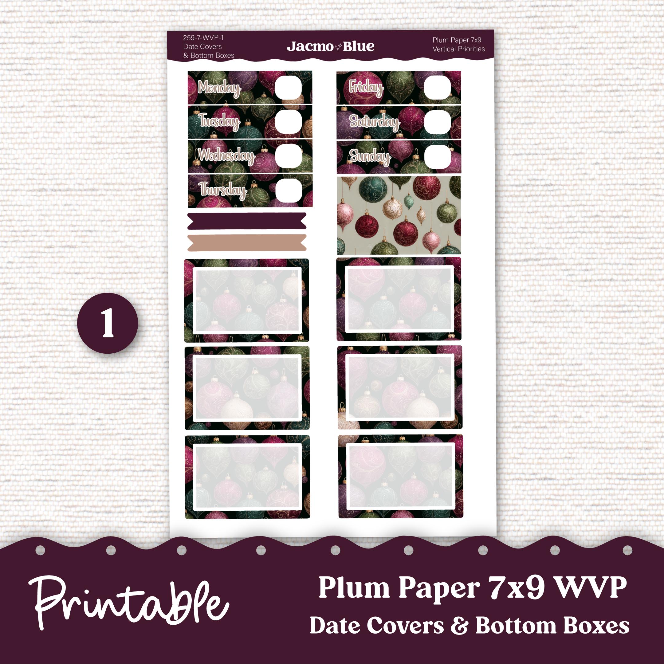 PRINTABLE Weekly Vertical Priorities Sticker Kit 7x9 and 8x11 Plum ...