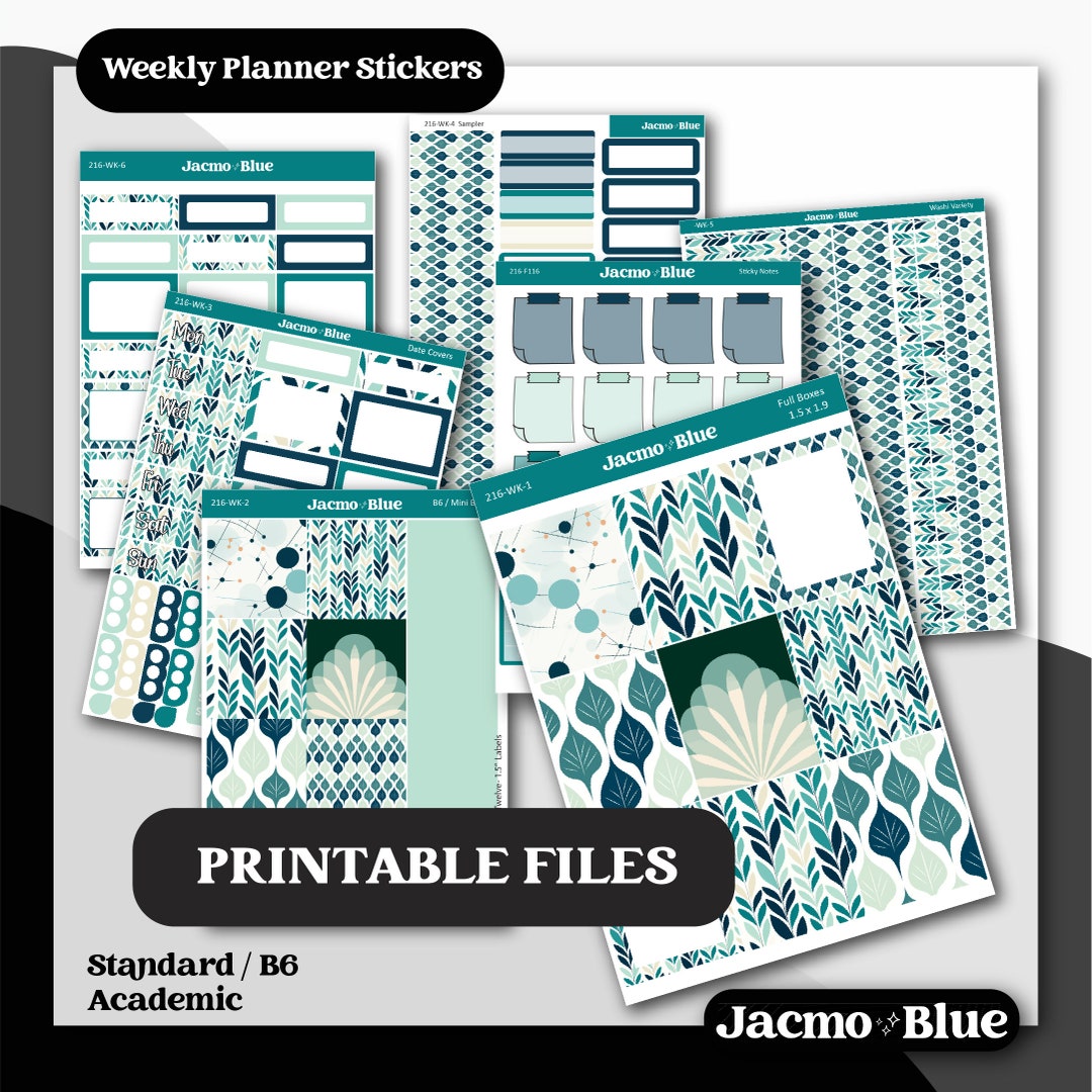 PRINTABLE Weekly Sticker Kit Vertical Planner Stickers - Silhouette ...