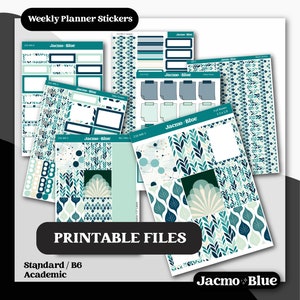 PRINTABLE Weekly Sticker Kit Vertical Planner Stickers - Silhouette ...