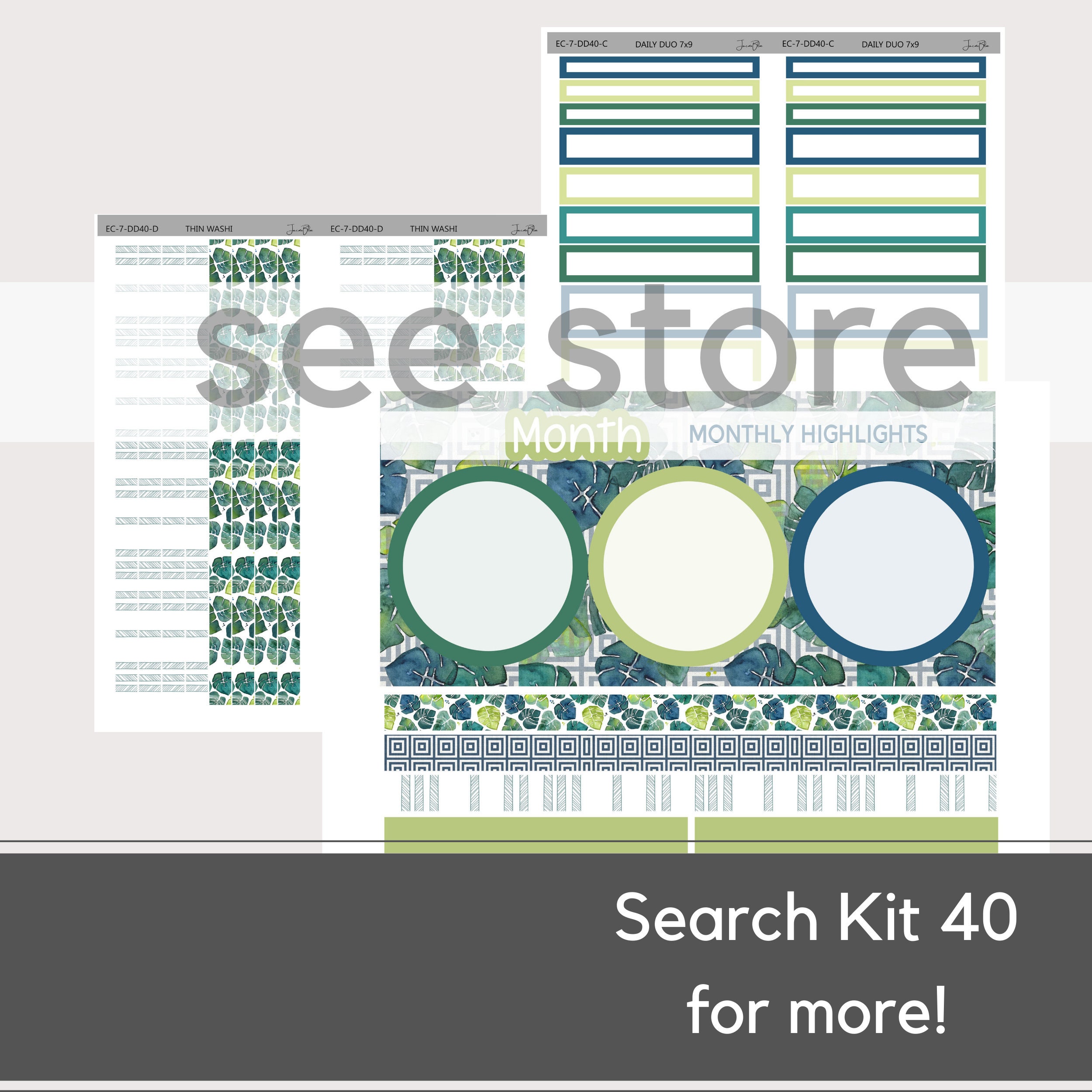 Paper & Party Supplies Paper RTS 7x9 Daily Sticker Kit sized for Plum ...