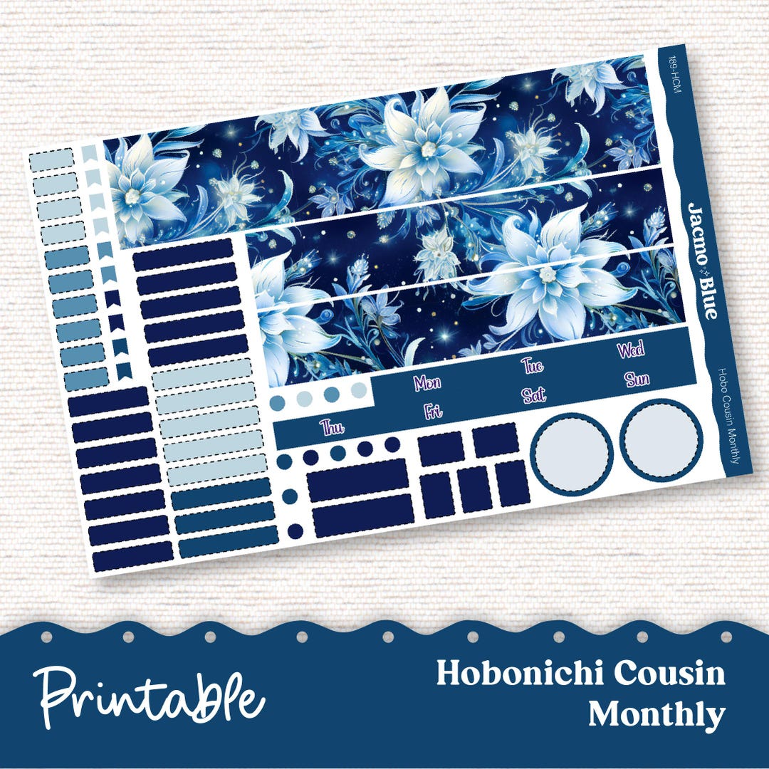 PRINTABLE Monthly Planner Stickers for Hobonichi Cousin A5 - Print and ...