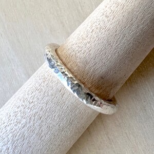 Chunky Sterling Silver Hammered Band Ring