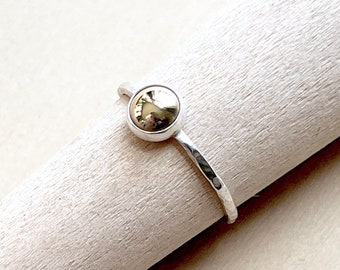 Two-Tone Sterling and Brass Dome Ring