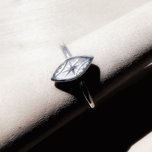 Embossed Sterling Silver Shining Star Ring