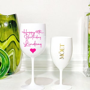 Wine Gin CUP Glass Plastic Reusable Personalised GOBLET CUP Wedding Gifts Bridal Proposal Birthday Glasses Hen Do Glass image 5