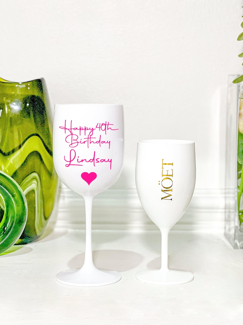 Wine Gin CUP Glass Plastic Reusable Personalised GOBLET CUP Wedding Gifts Bridal Proposal Birthday Glasses Hen Do Glass image 5