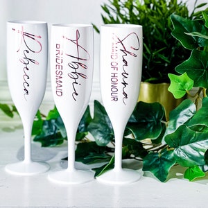 Wine Gin CUP Glass Plastic Reusable Personalised GOBLET CUP Wedding Gifts Bridal Proposal Birthday Glasses Hen Do Glass Premium flute 160ml