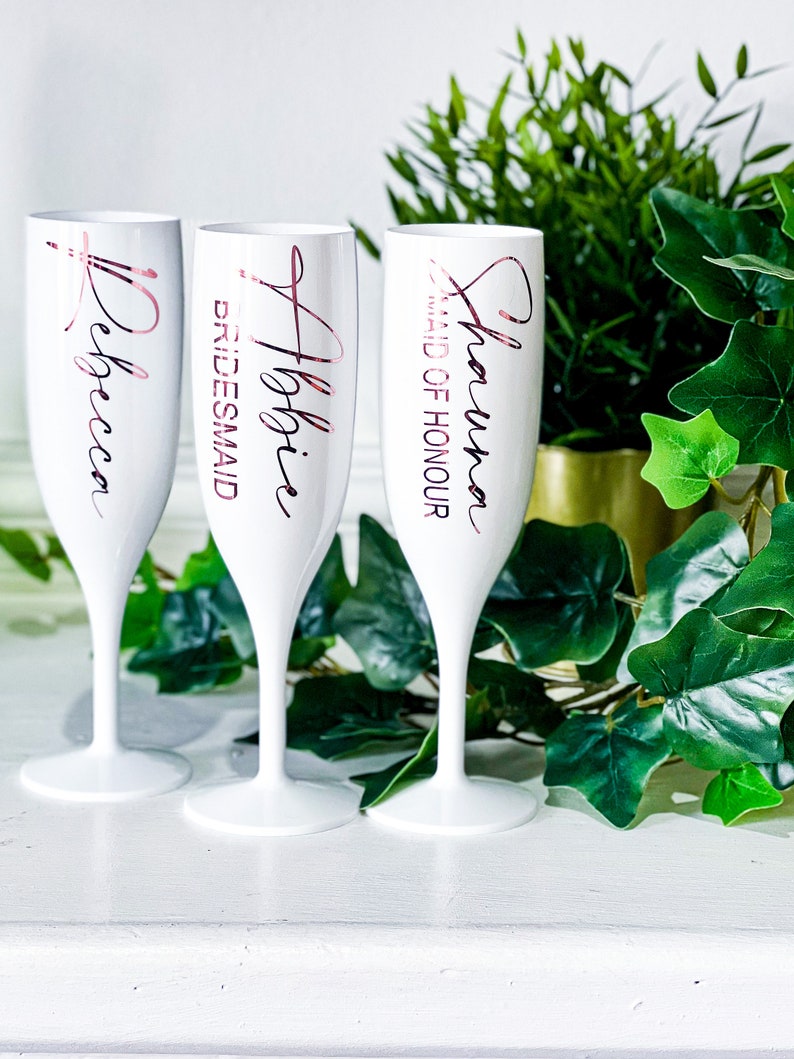 Wine Gin CUP Glass Plastic Reusable Personalised GOBLET CUP Wedding Gifts Bridal Proposal Birthday Glasses Hen Do Glass Premium flute 160ml