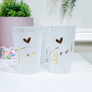 Personalized Party Cups: Hen Do, Wedding, Birthday - Frosted Plastic