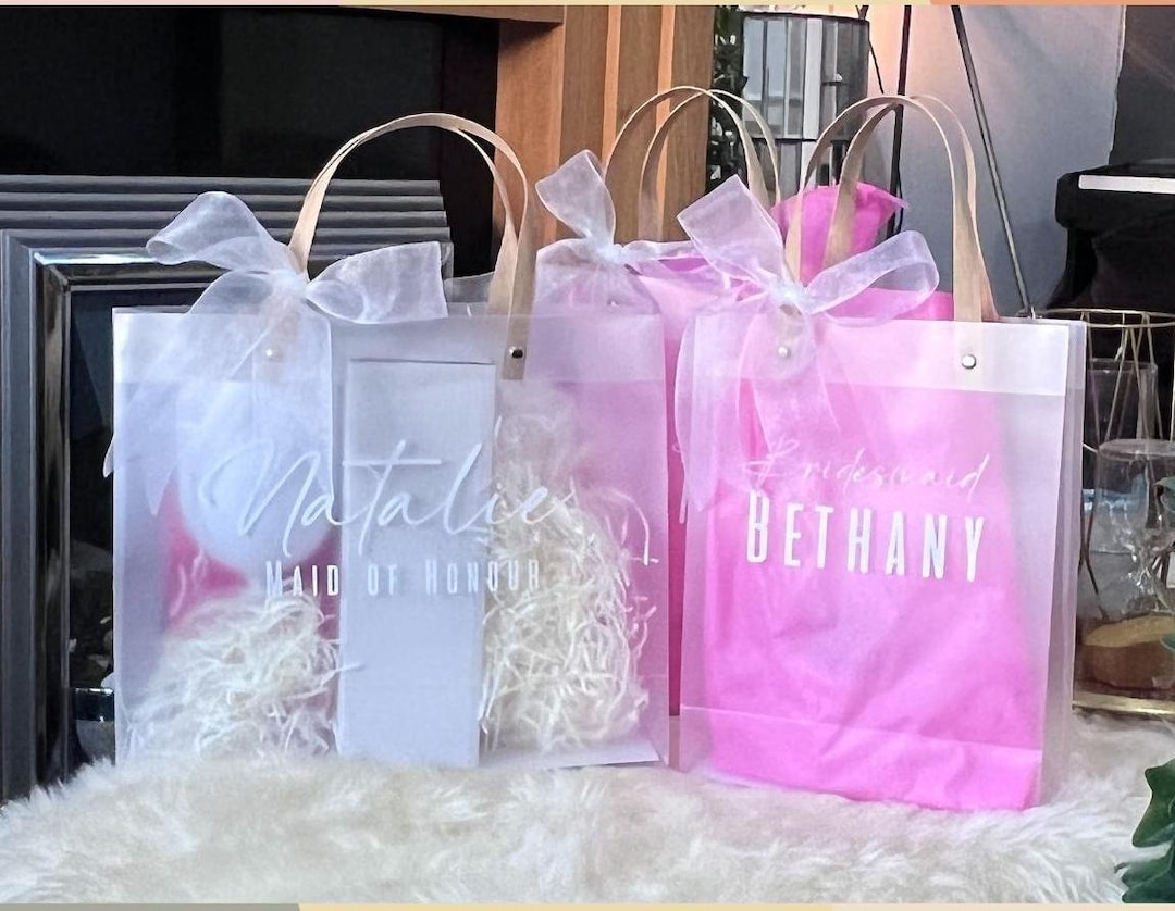Personalized Bridesmaid Proposal Gift Bag: Frosted Waterproof Party ...