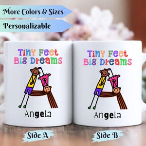 Taza de café personalizada con el alfabeto flexible para niños: taza con letras y figuras de palitos de colores, regalo para niños, taza divertida para niños, regalo original