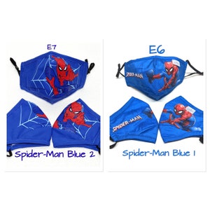 Superhero Kids mask cotton Face Masks W/ filter & Lanyard ReusableAdjustable earloop Chin CoverSpiderman Mask Captain America Mask image 4