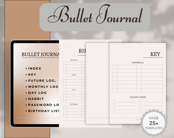 25 Pages printable planner,dot grid,monthly calendar,weekly planner,2023 journal,2023 Bullet Journal,2023 planner,goal planner