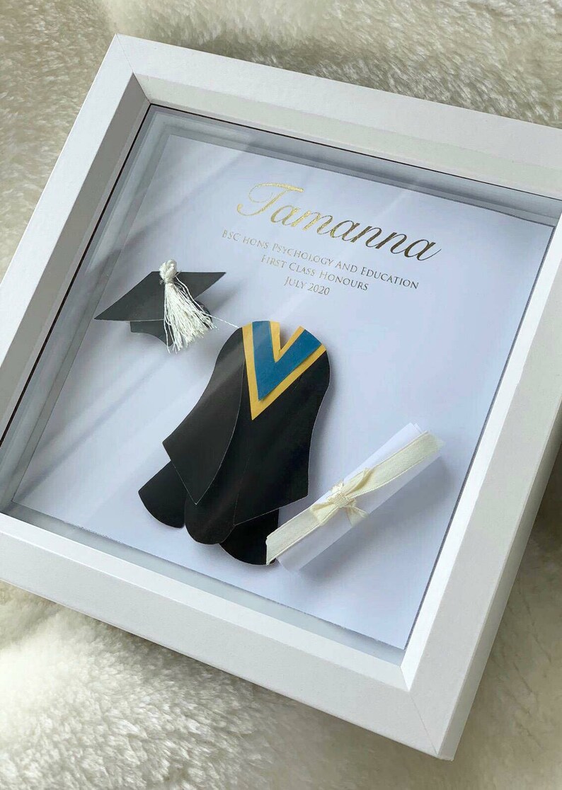 Personalised Graduation Shadow Box Frame With Paper 3d Gown Etsy UK