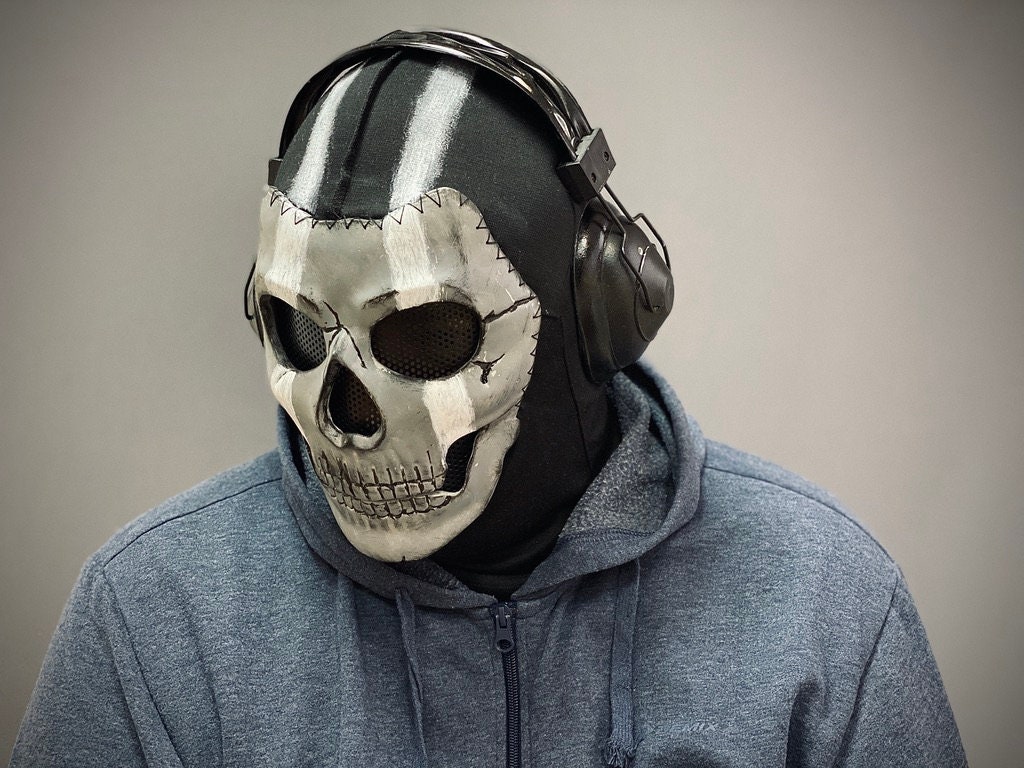 Ghost Mask With Protective Jaw for Cosplay and Airsoft 