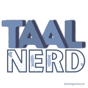 Autocollant contour découpé finition satinée - Language Nerd (bleu)