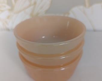 Set of 3 Fire King Peach Lustre Custard Cups