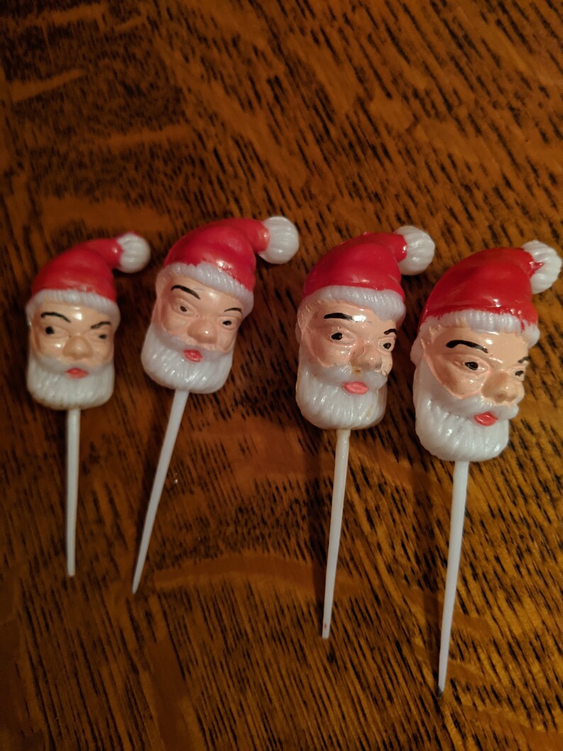 Set of 9 Vintage Santa Picks