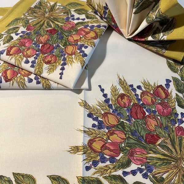 NAPKINS (sold individually) ~ 16x16in (45cm) Square 100% Cotton ~ Matches Our Roses & Lavender Ivory-white French Provence Tablecloth, NWT