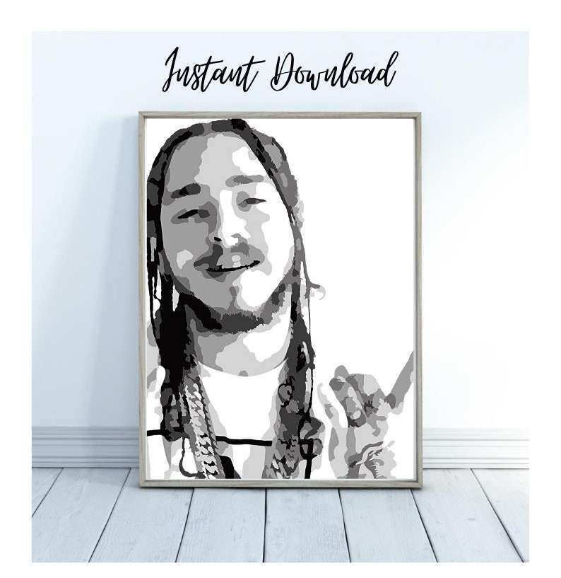 Post Malone Poster Post Malone Print Post Malone Wall Art Etsy