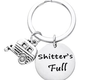 Shitters Full Camper Keychain Happy Camper RV Keychain Camping Keychain Trailer Vacation Jewelry