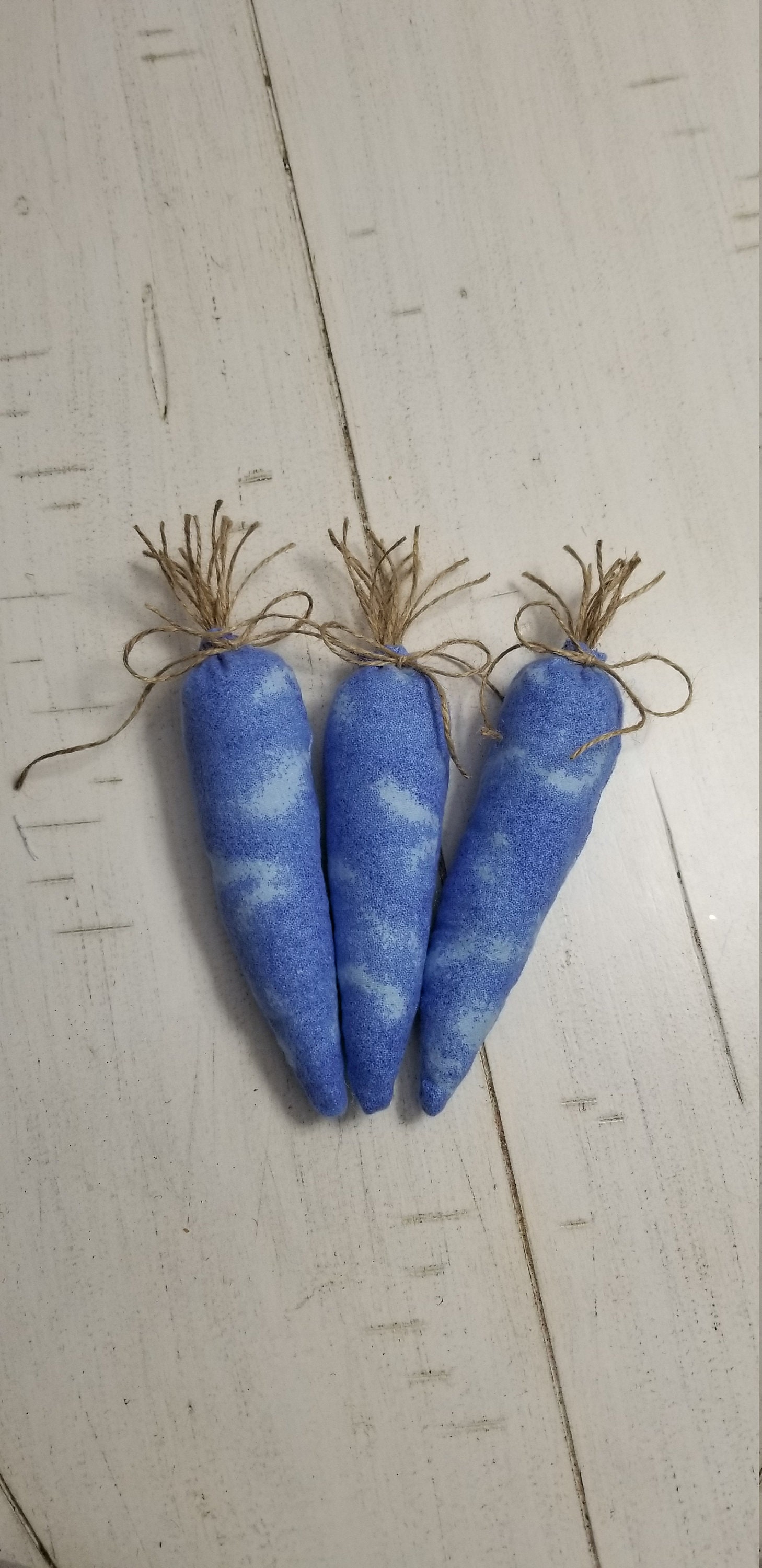 Blue Fabric Tie Dye Carrots Set of 3 Spring Decor Easter Etsy