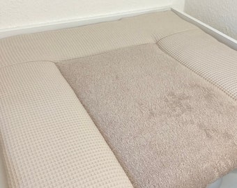 Schöne Wickelauflage Uni beige Frottee und Waffelstoff Produktnummer: WA 0712