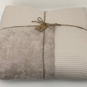 Playmat, crawling mat, playpen blanket, terry cloth and waffle fabric, solid beige, product number: KD0713