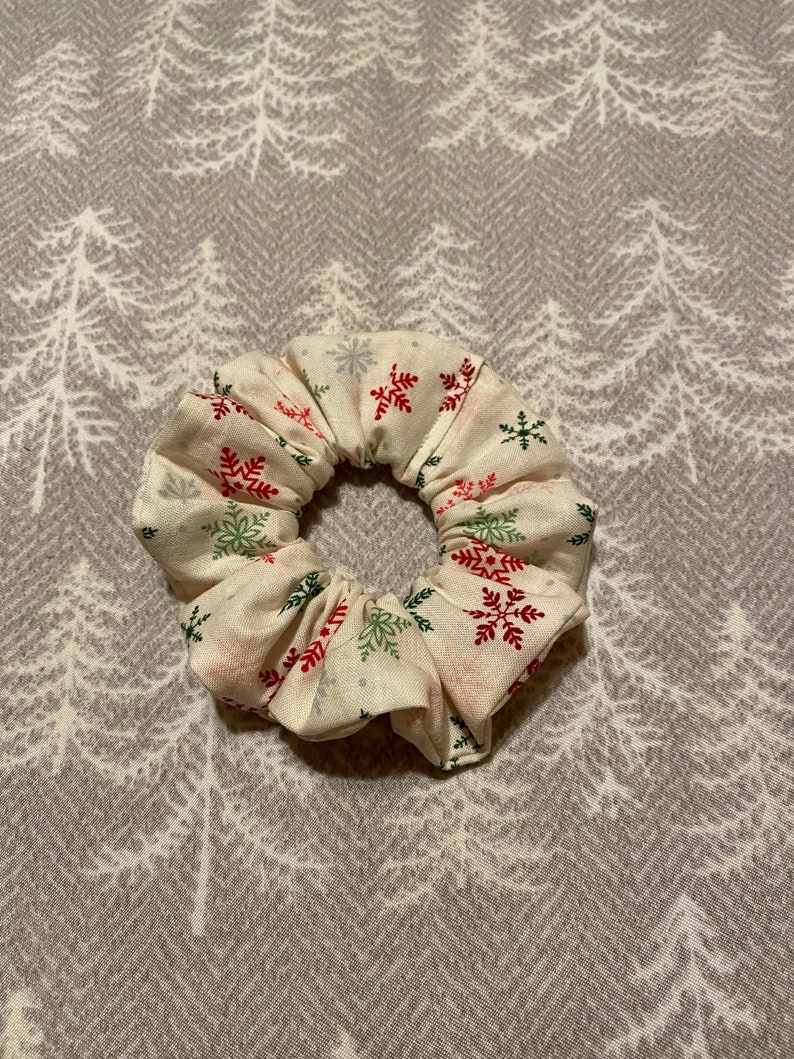 White Snowflake Scrunchie