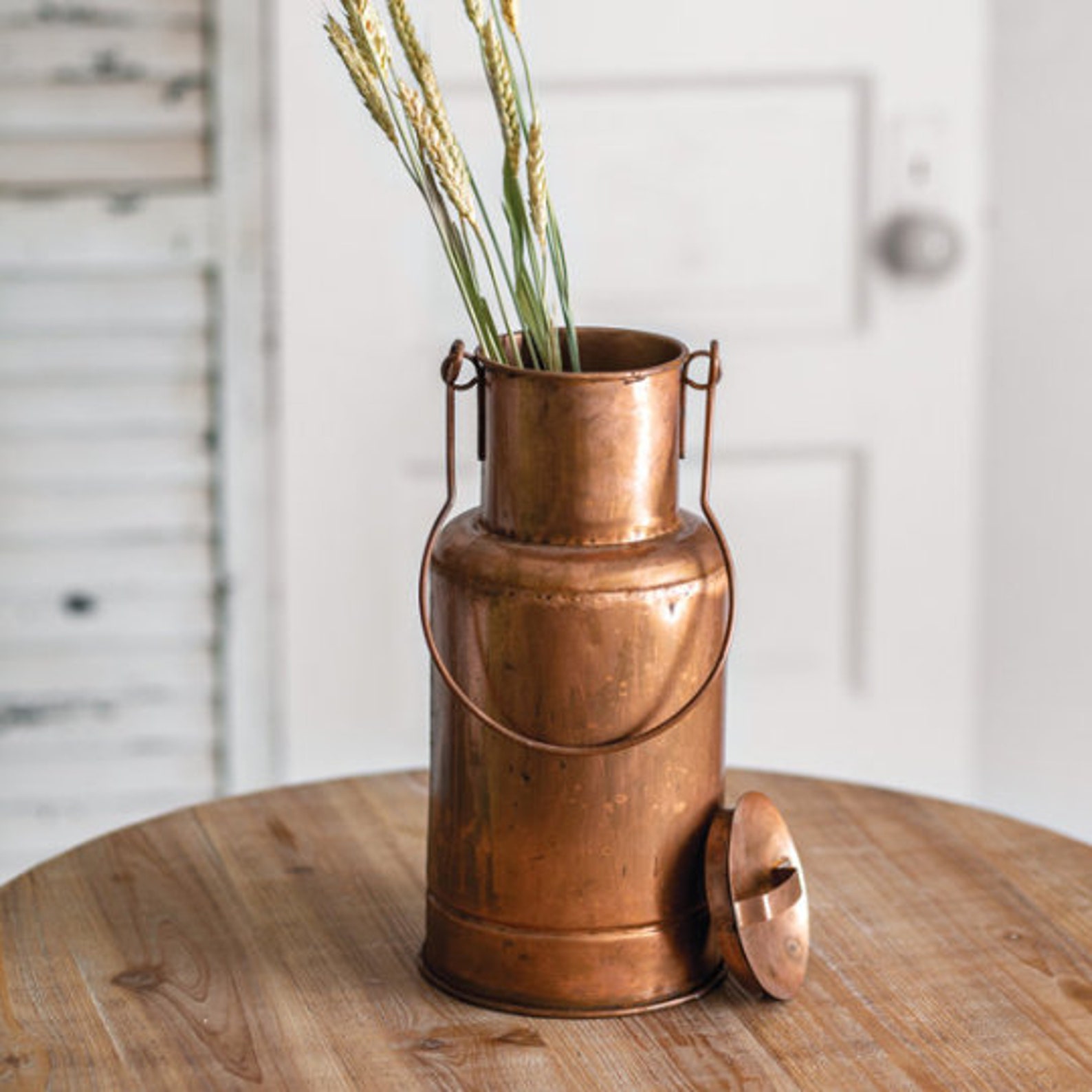Copper Storage Container with Lid Copper Vase Utensil Etsy