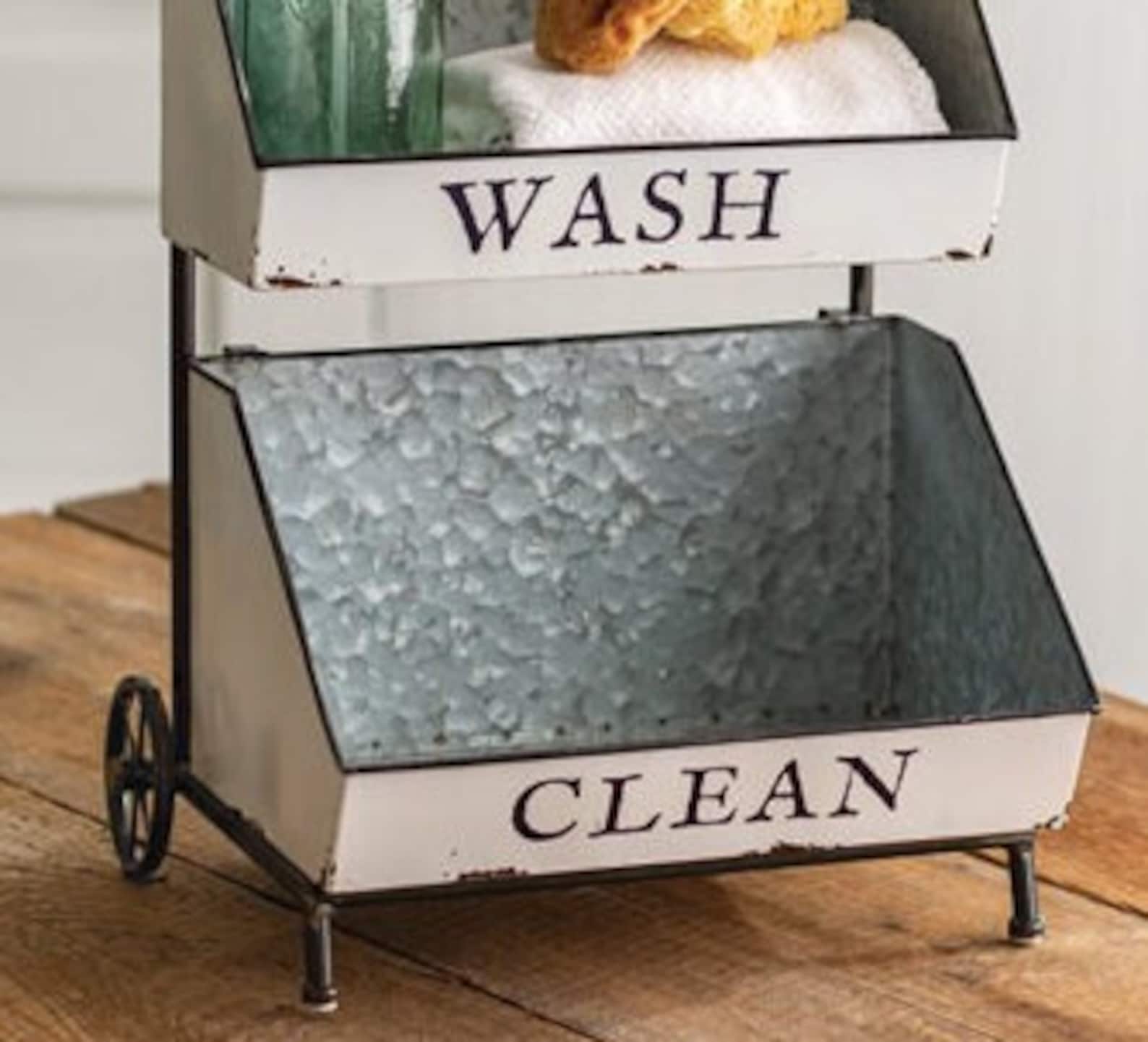 Wash and Clean TwoTier Caddy Bathroom Vanity Caddy Rustic Etsy